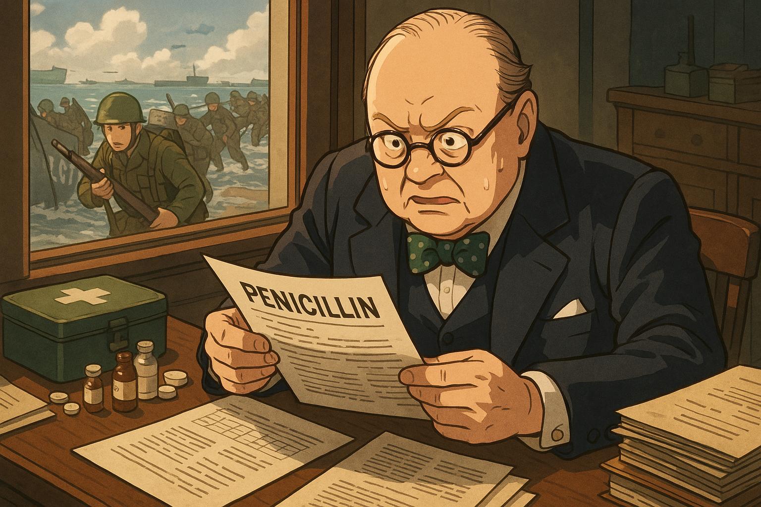 Churchill’s urgent push for penicillin reveals wartime medical supply struggles before D-Day