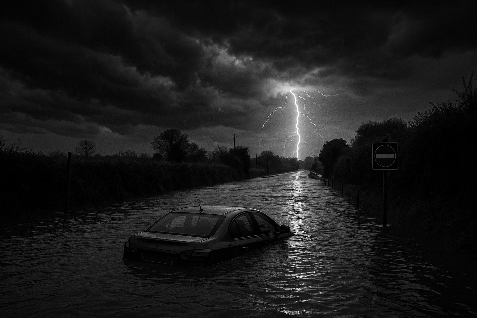 UK hit by over 30,000 lightning strikes as storms cause widespread flooding and travel chaos