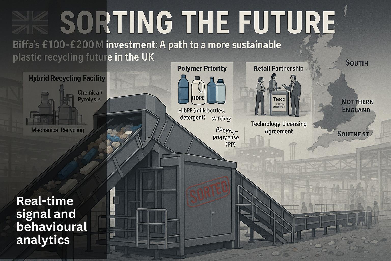 Which plastic recycling technologies and polymer types should Biffa prioritise for a £100–200M UK investment ahead of 2027 mandates?