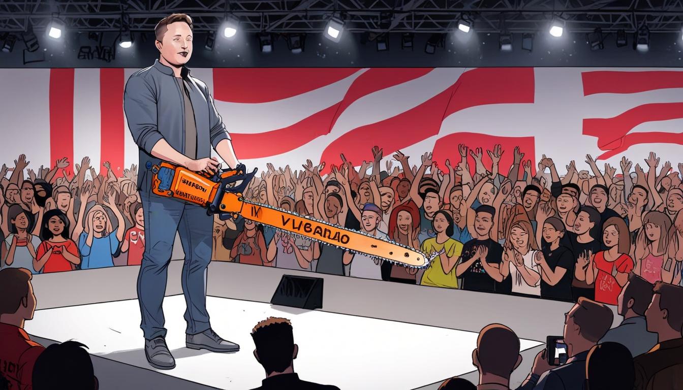 Elon Musk takes centre stage at CPAC with chainsaw in hand