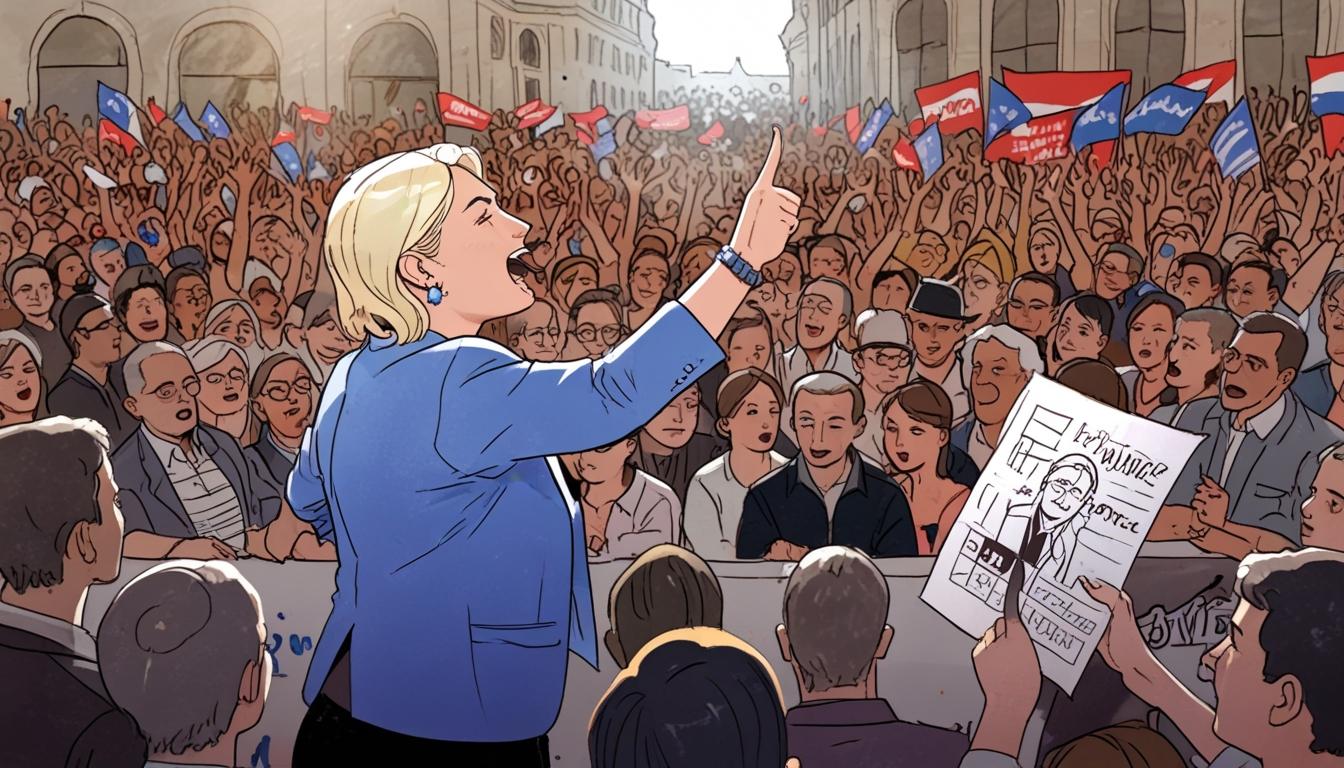 Marine Le Pen decries conviction as a witch-hunt at Paris rally