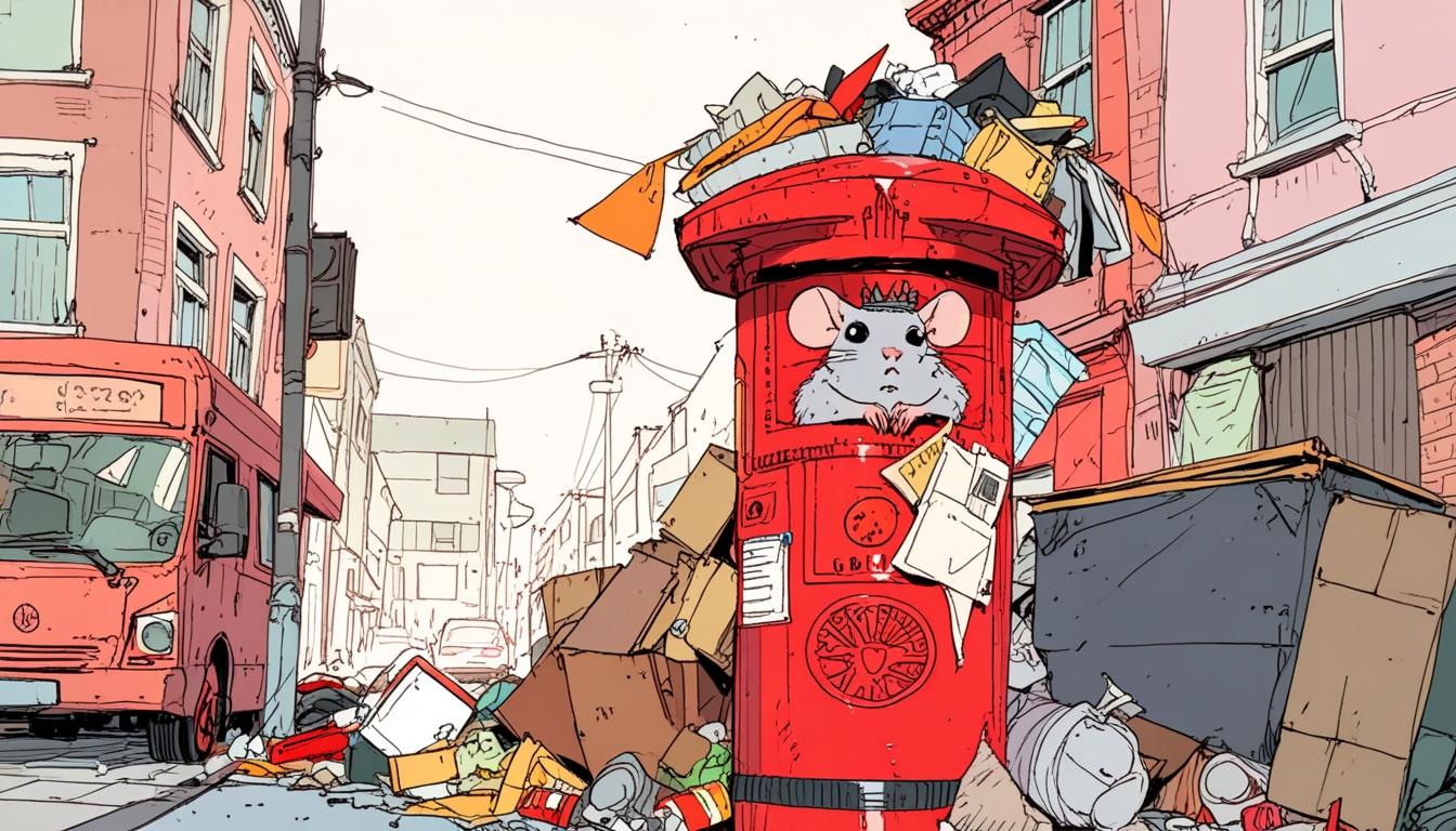 Crocheted ‘King of rats’ postbox mocks Birmingham council amid bin strike chaos