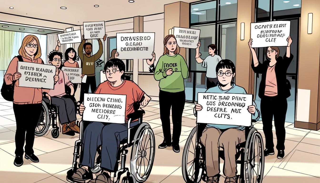 Disabled activists disrupt DWP consultation to demand full debate on proposed benefit cuts