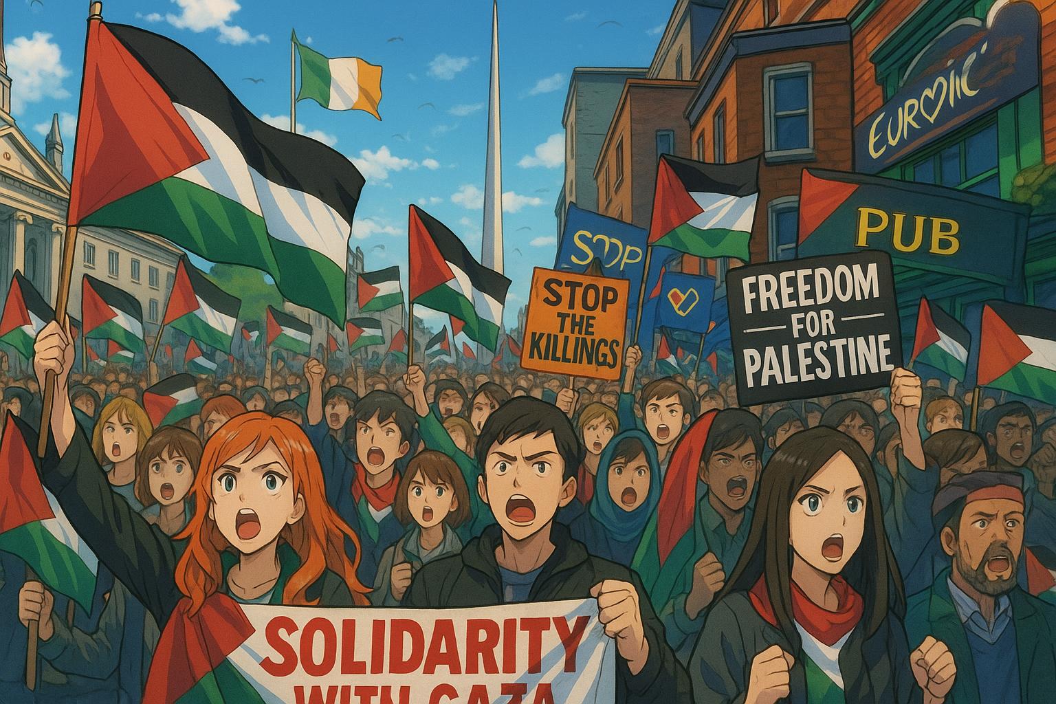 Thousands rally for Palestine in Ireland amid surprising Eurovision support for Israel