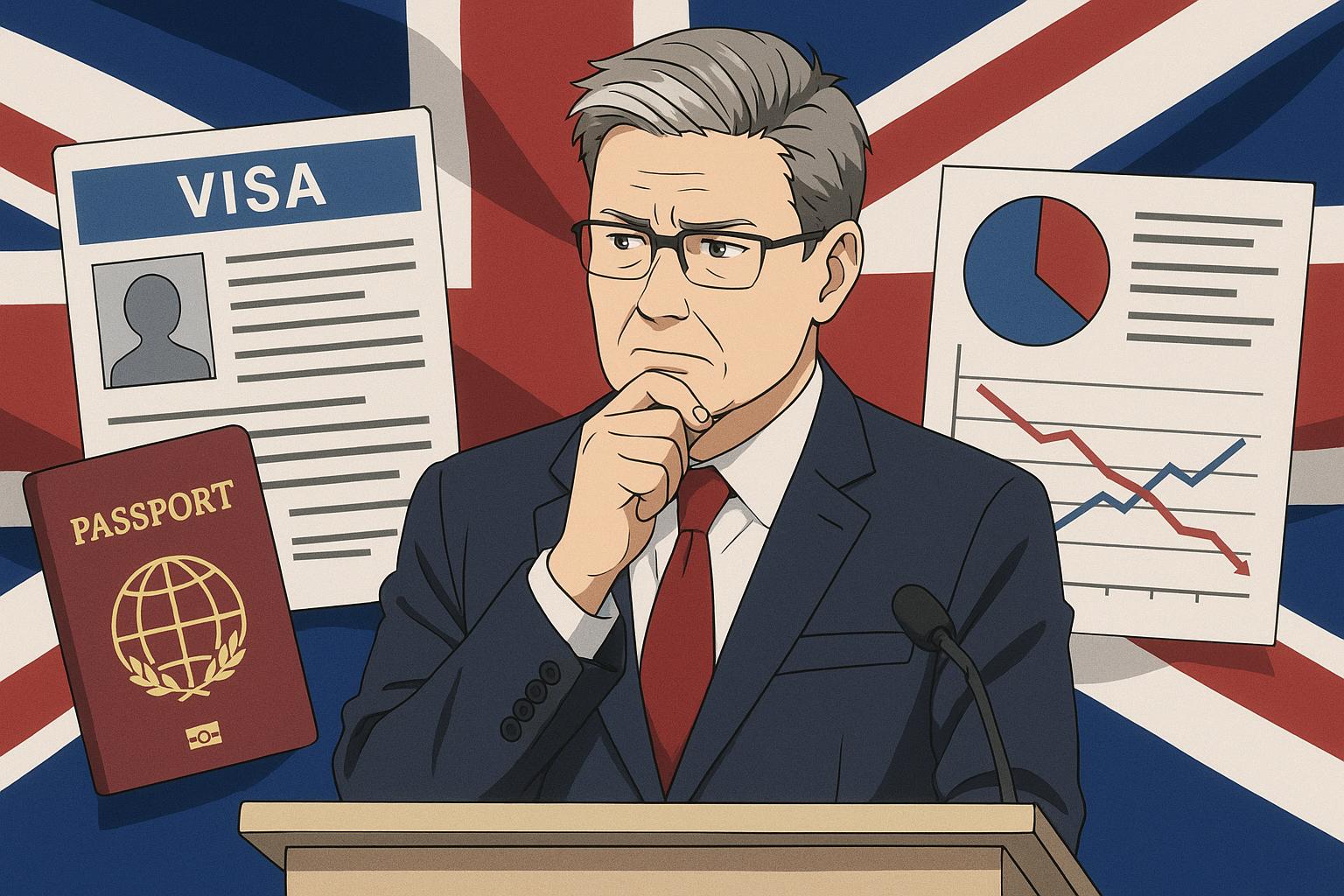 Net migration to UK halves amid Labour’s cautious shift to stricter policies