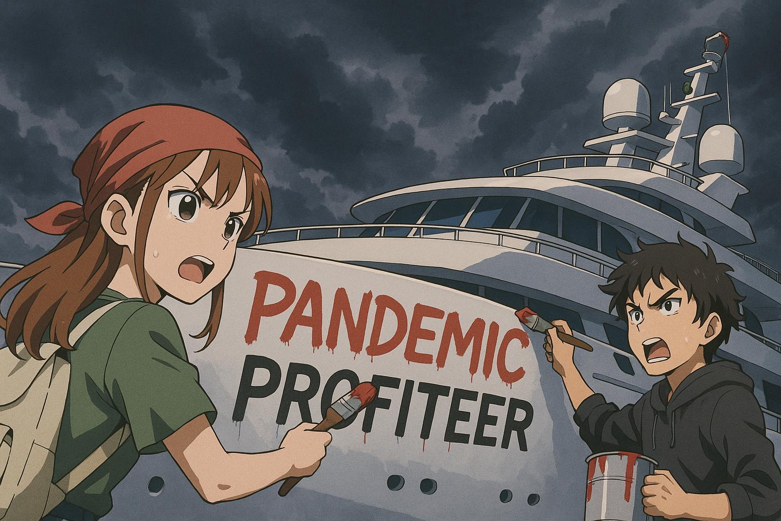 Led By Donkeys highlight pandemic profiteering with bold yacht renaming at Charleston festival
