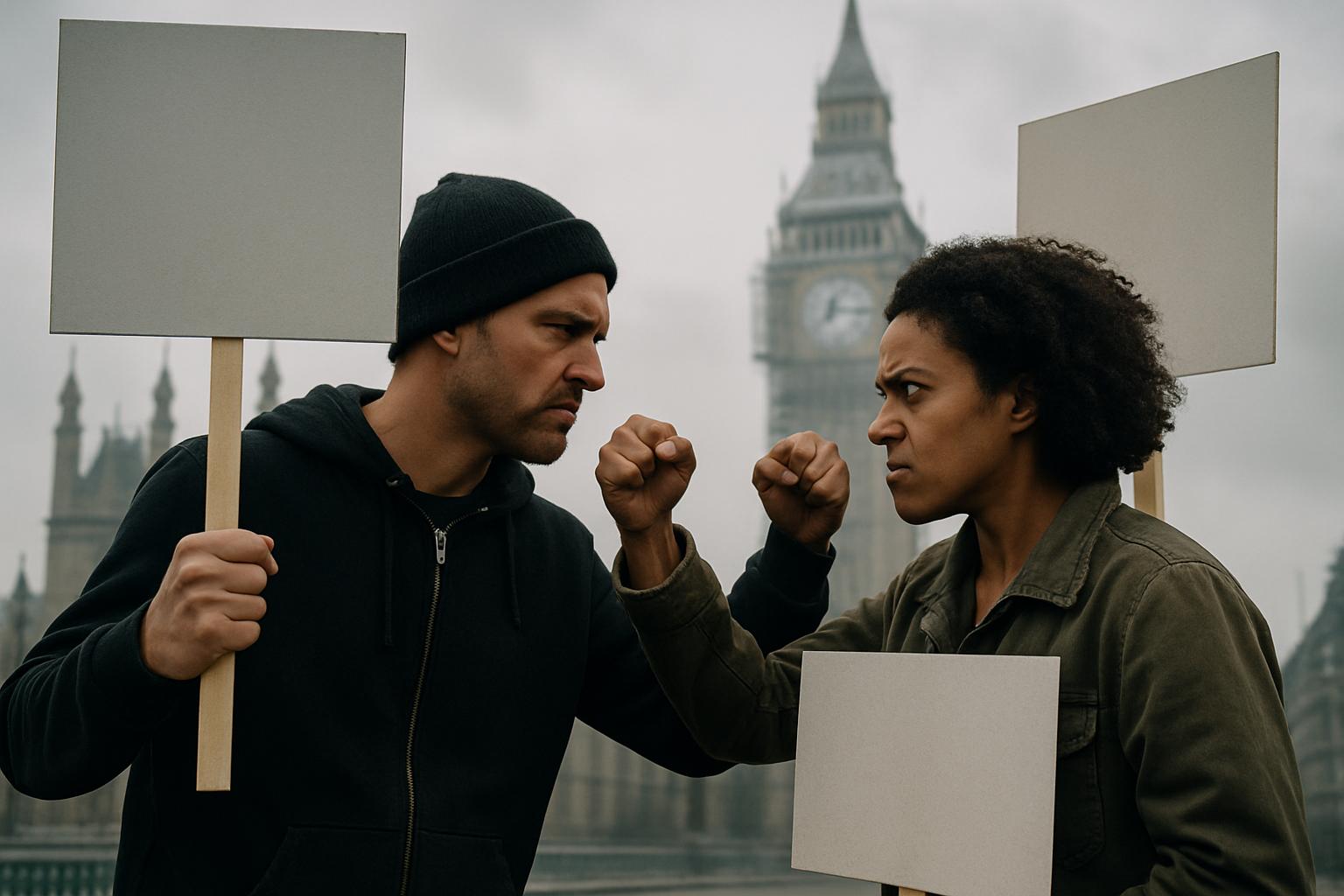 Tensions rise as far-right rally and anti-fascist counter-protest clash in London