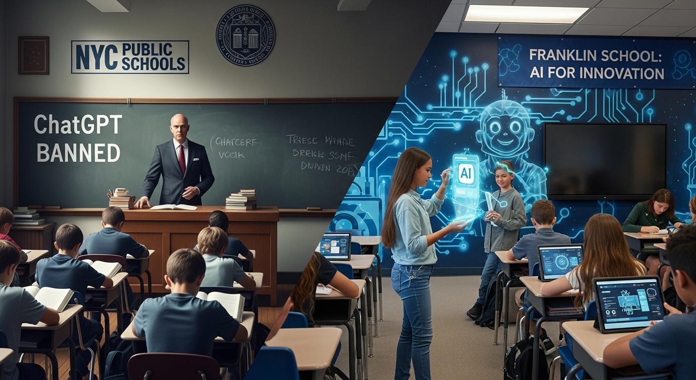 NYC schools' AI ban sparks debate amid innovative education models in Jersey City