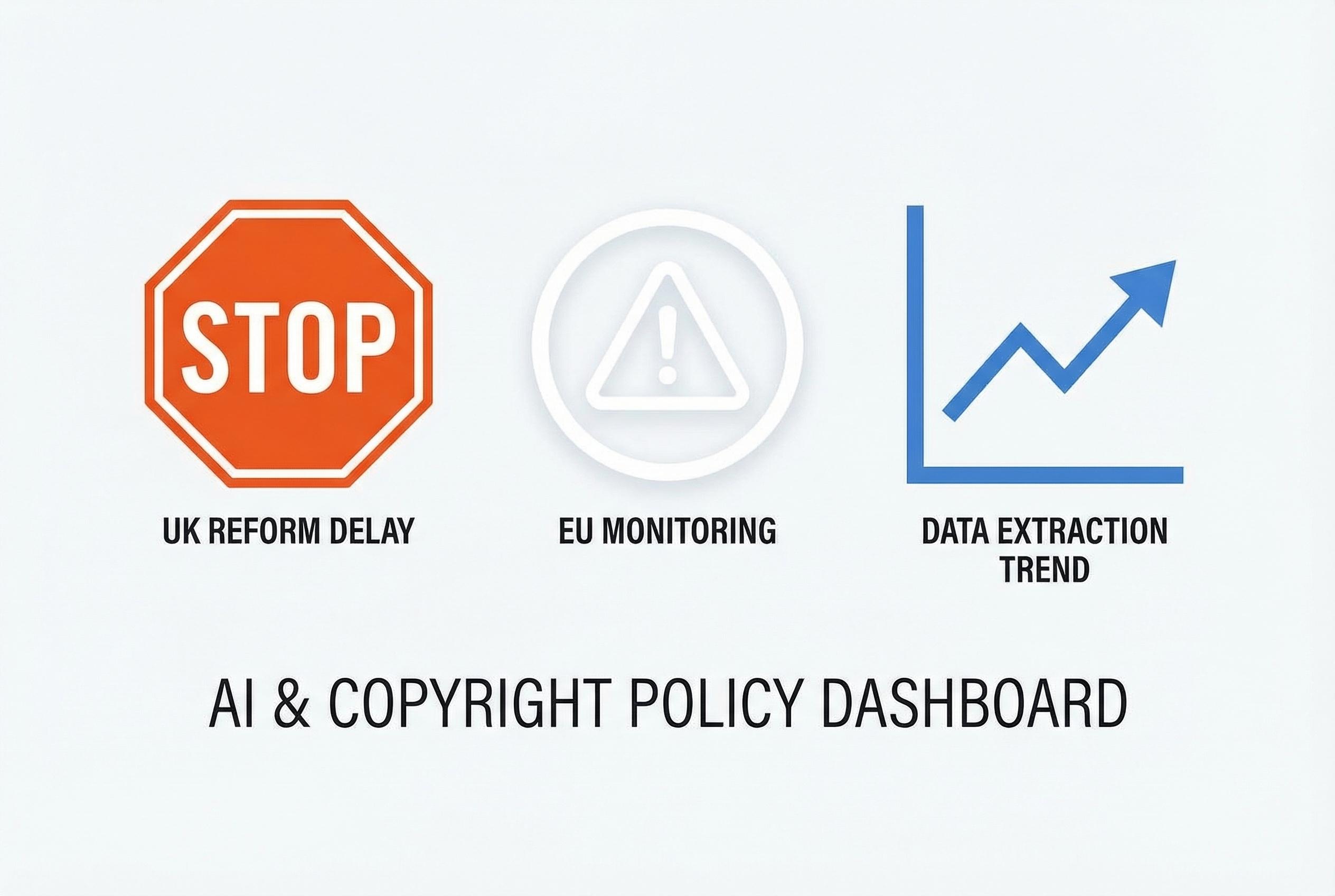 UK delays AI copyright reforms amid EU's broader data mining exceptions and industry calls for safeguarding creative industries