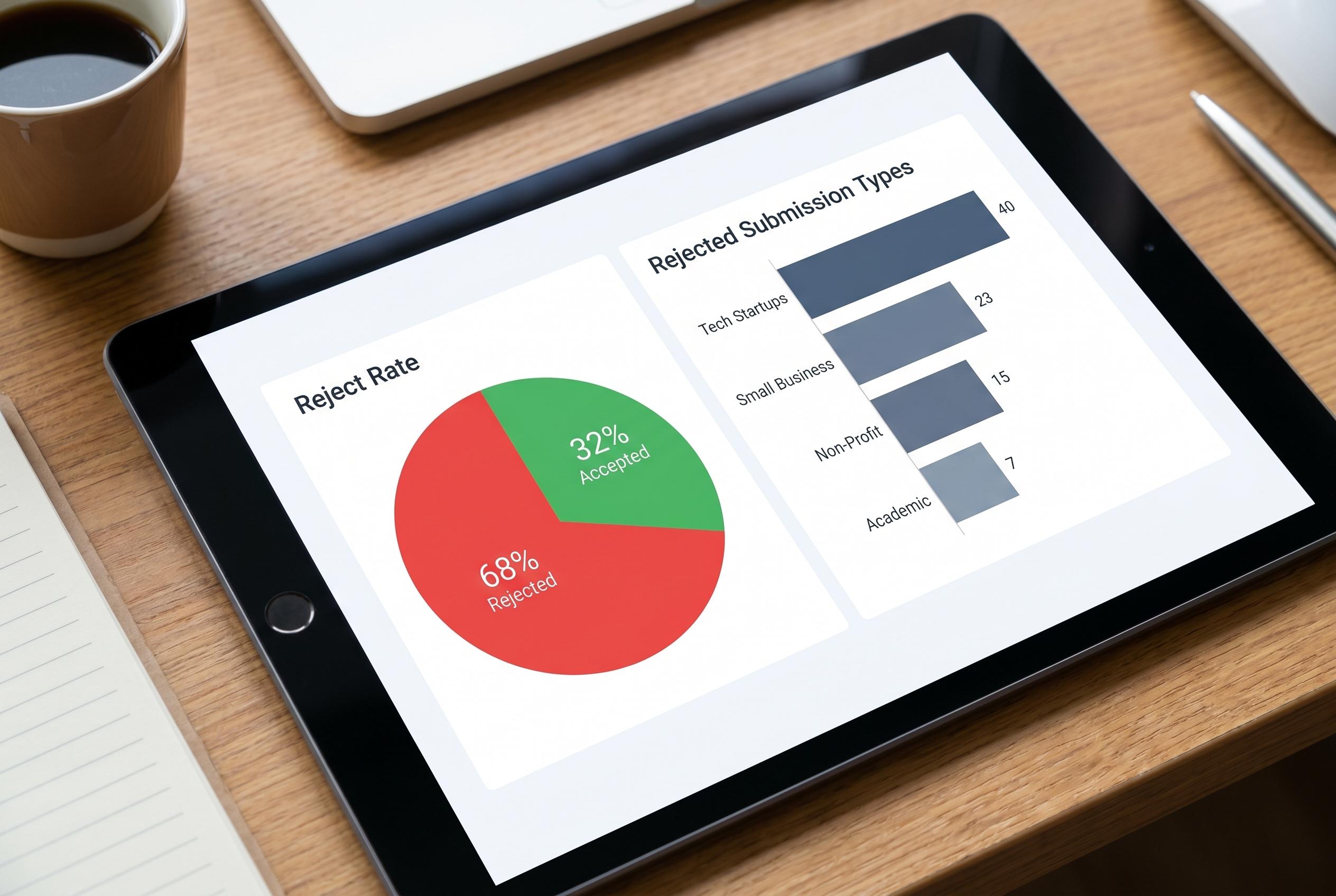 Wikipedia's stricter review process leads to 68% rejection rate, with tech startups struggling most