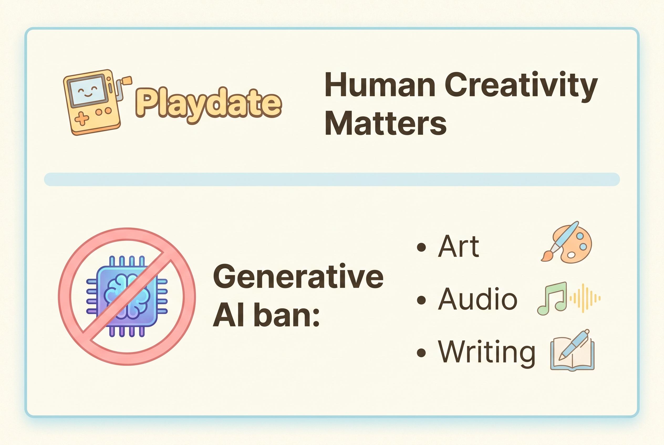 Panic bans generative AI in Playdate games to protect human creativity
