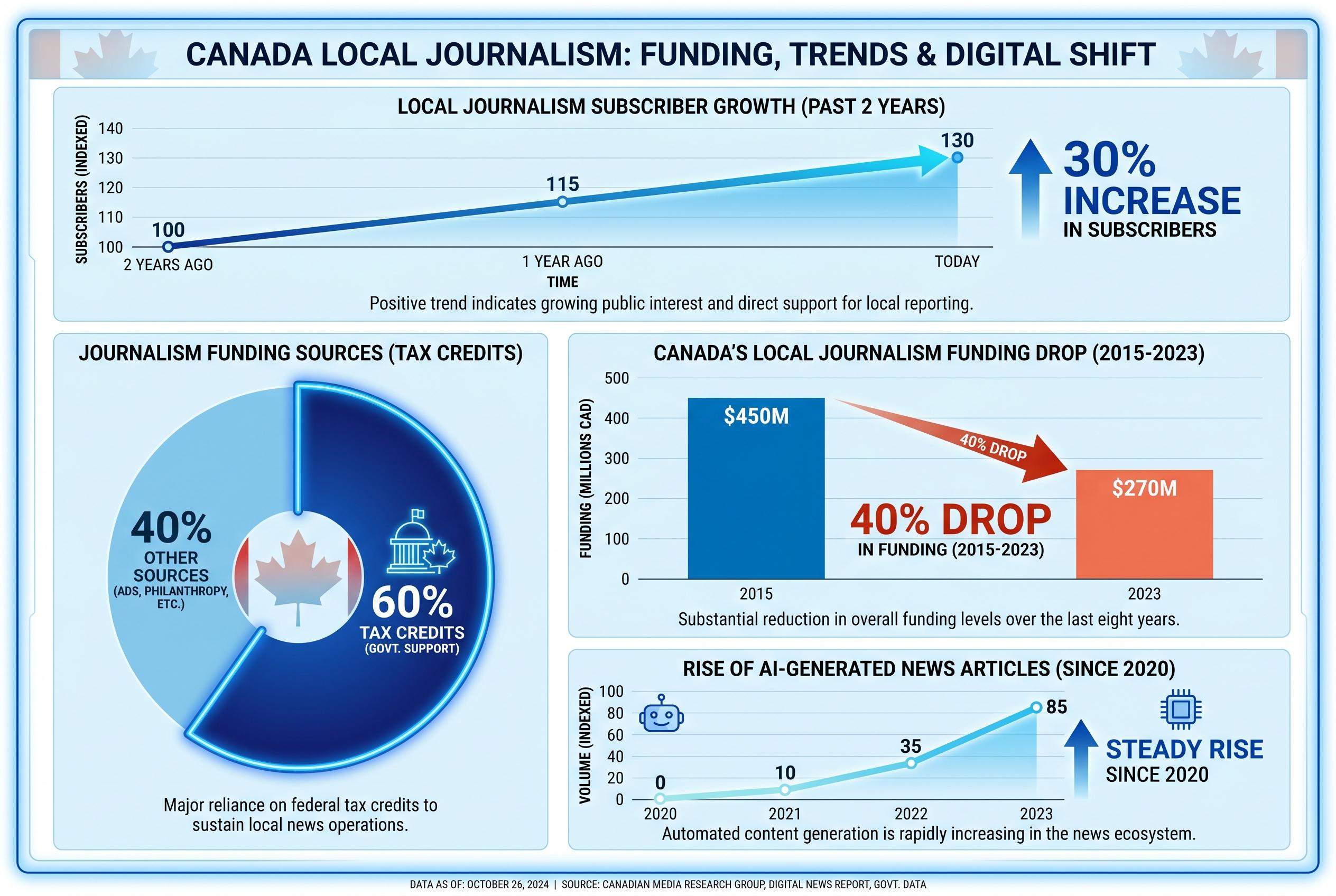Canadian publishers urge policy changes to sustain local journalism amid AI and advertising shifts