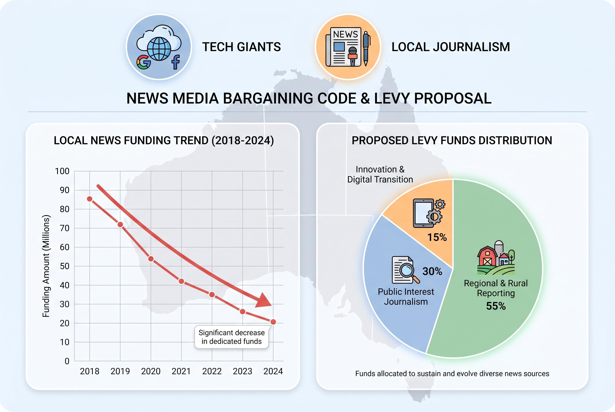 Australia proposes levy on tech giants to fund local journalism amid industry debate