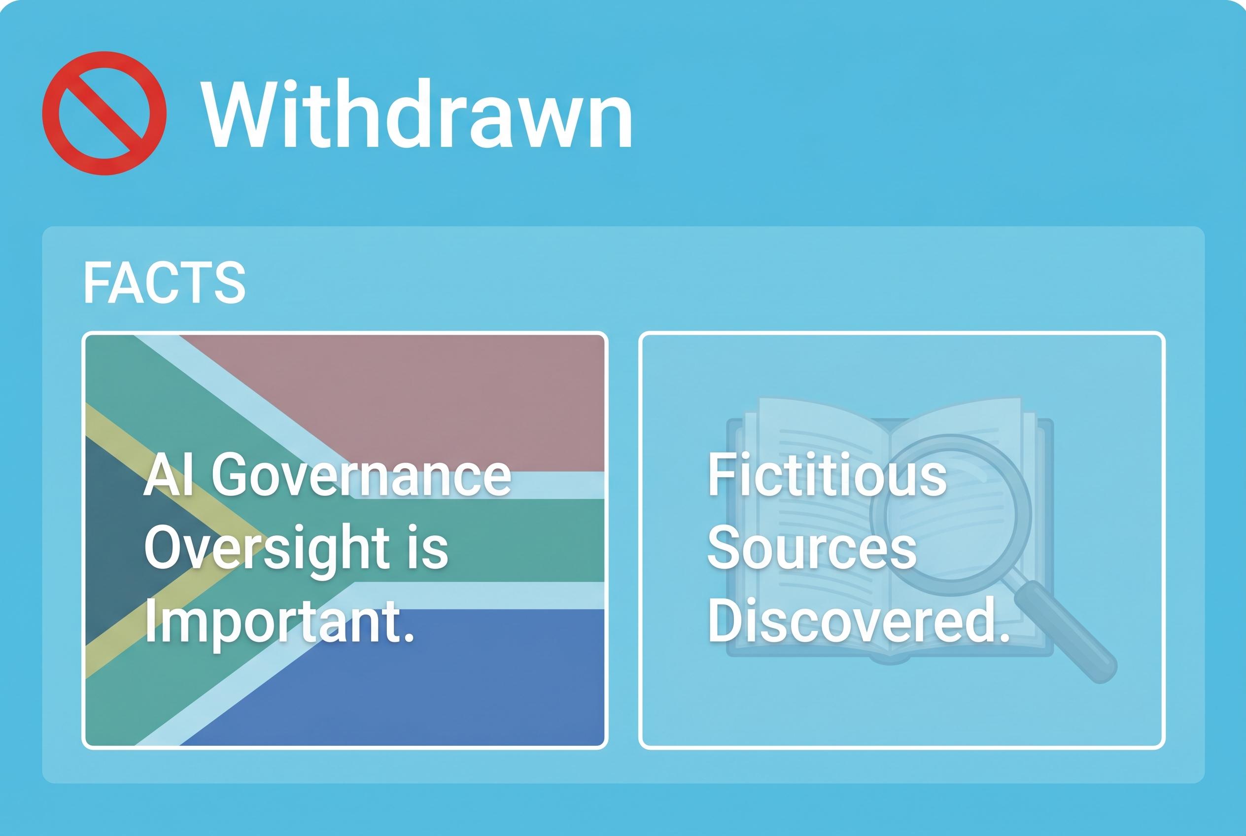 South Africa pulls AI policy draft after discovery of fictitious references, prompting questions about oversight