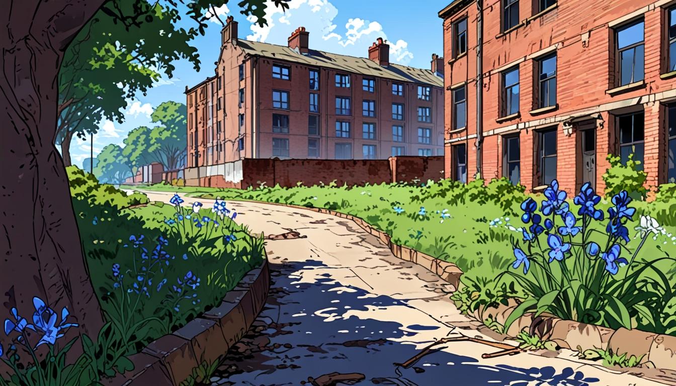Nature blooms amid urban decay on Pyenest Street in Stoke-on-Trent