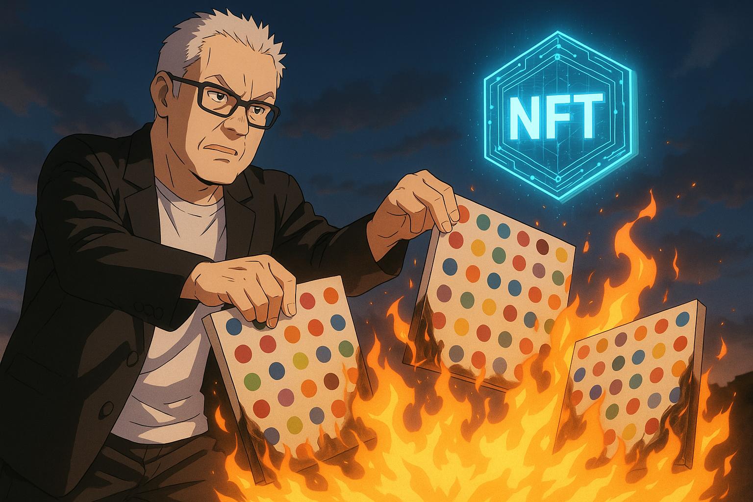 Damien Hirst redefines art and wealth with property bets and NFT burnings