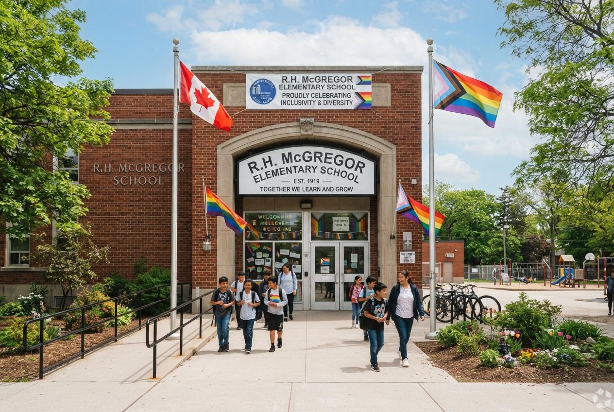 Best Response to Hate: East Toronto Rallying Around School Pride Display