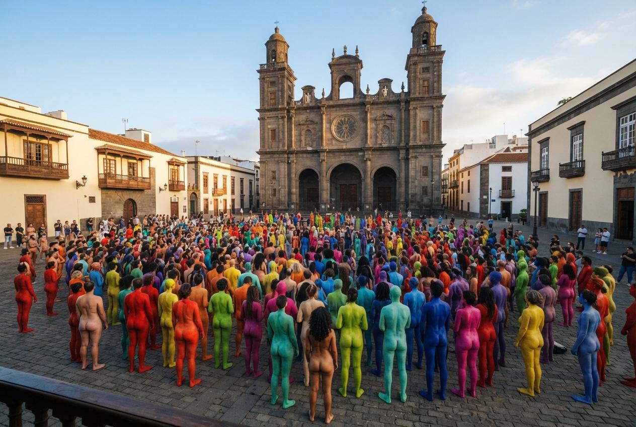 Best New Spencer Tunick Work Celebrates Pride With 11-Colour Body Paint