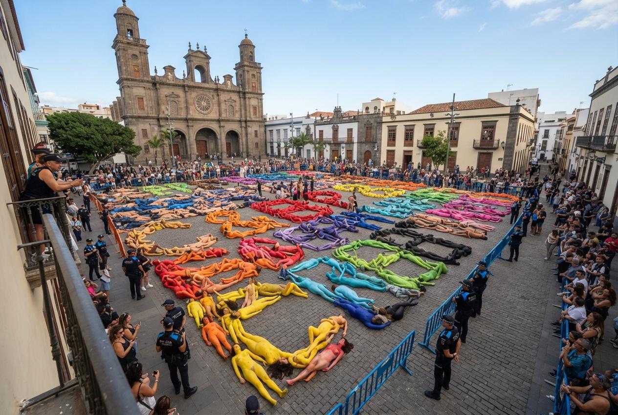 Best Photos of Spencer Tunick’s Gran Spectrum in Las Palmas: a Bold Pride Installation