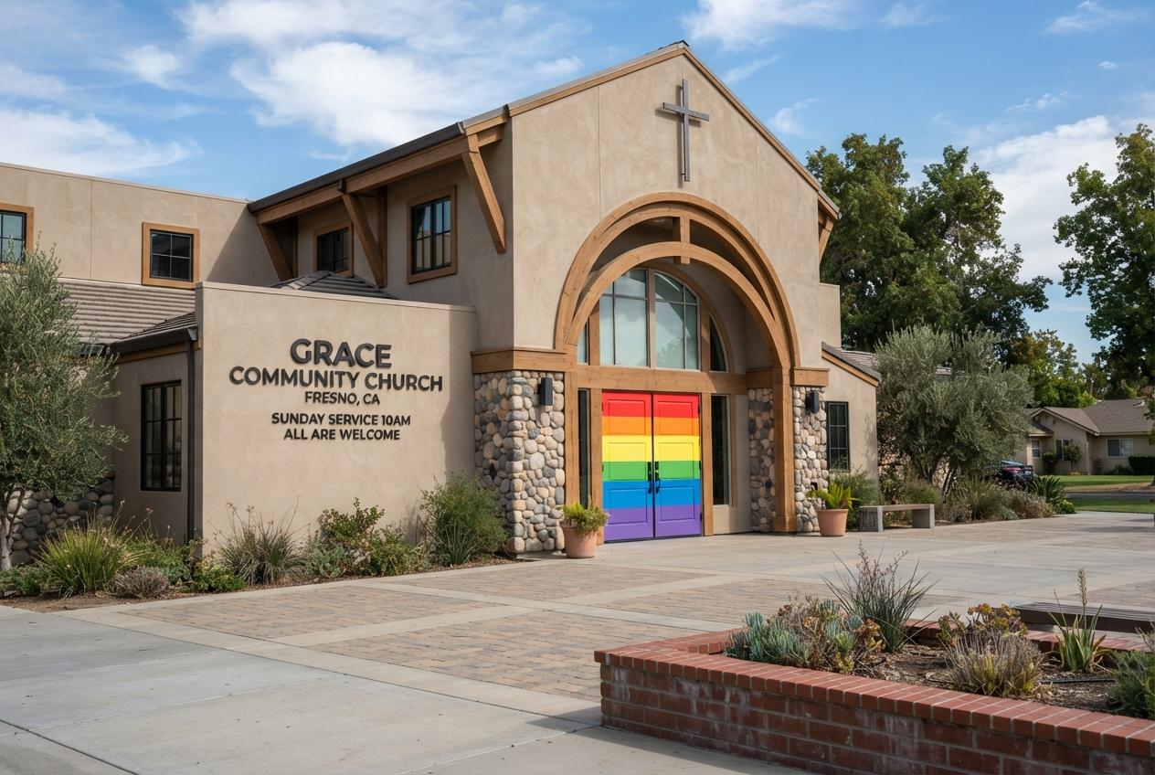 Best Fresno Church Pride Doors Stand Firm After Second Vandalism