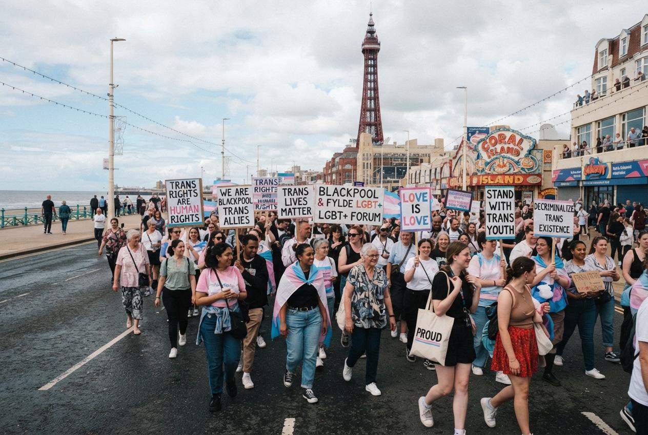 Best Coverage of Blackpool’s Trans Rights March and Why Police Inaction Hurt Trust