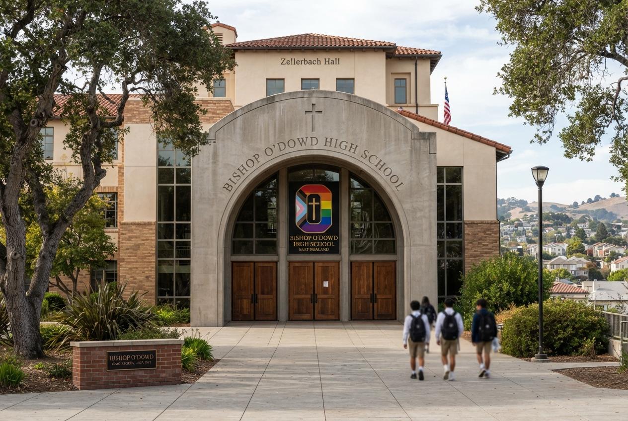 Best Catholic School Pride Compromise: Bishop O’Dowd’s New Rainbow “O” Explained