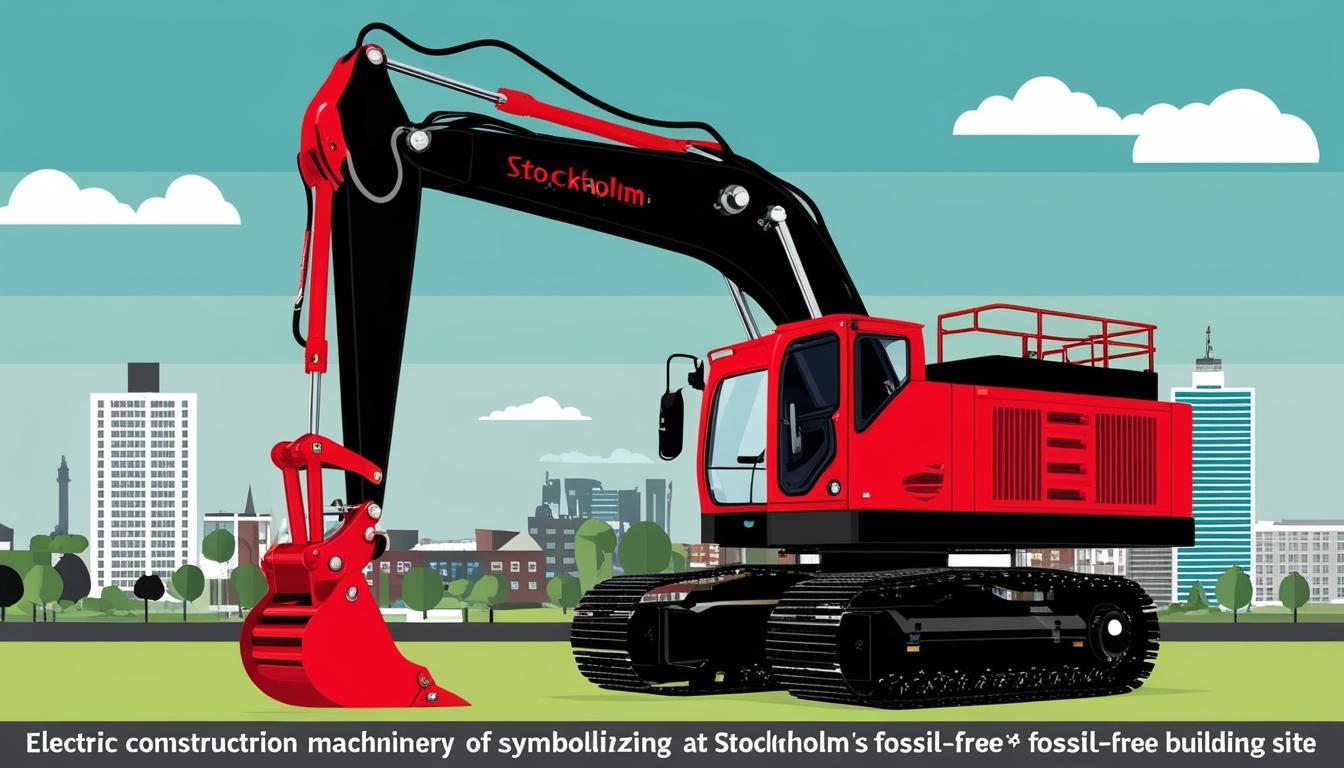 Stockholm's fossil-free construction site targets 50% electric machine operation