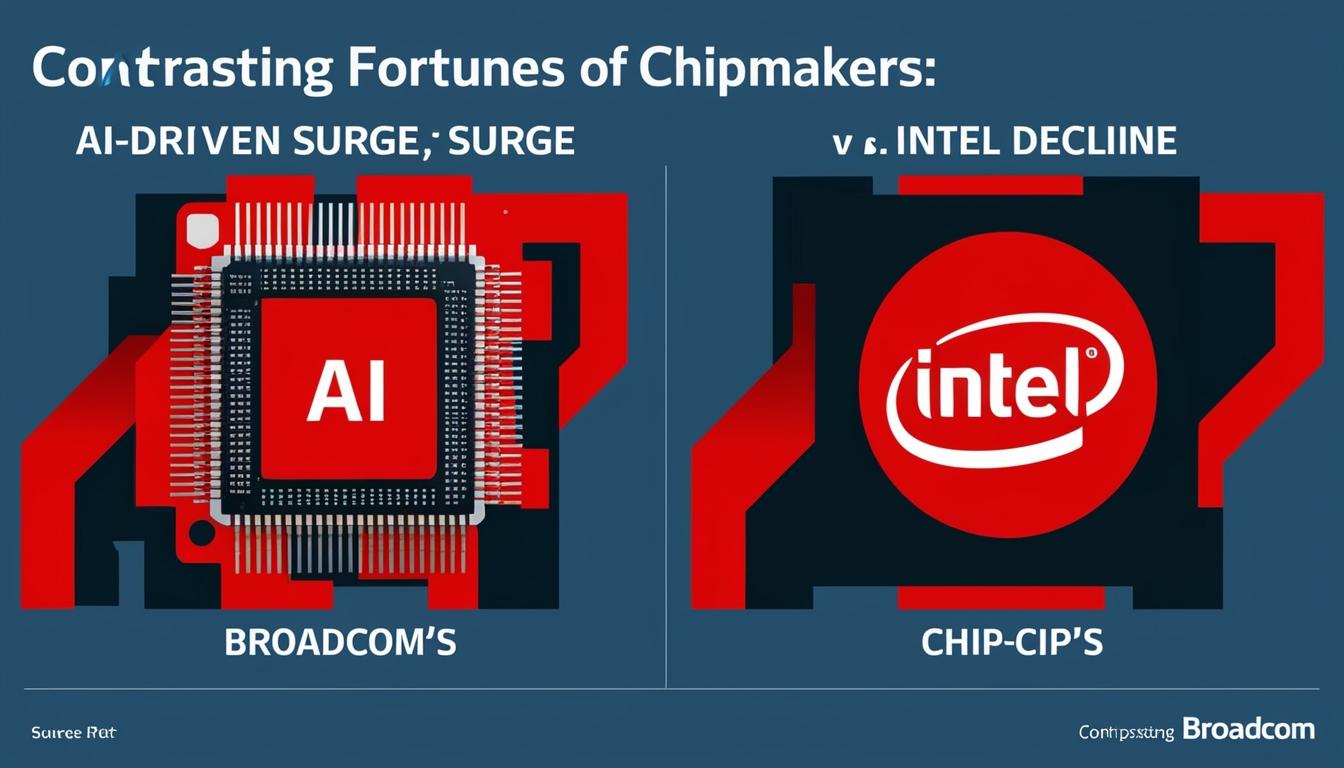 Contrasting fortunes: Intel struggles while Broadcom thrives in AI boom