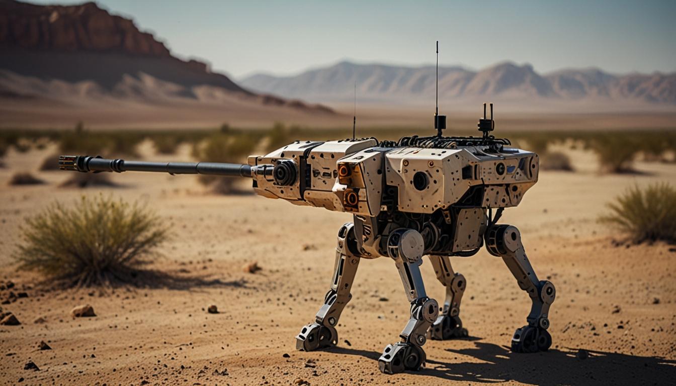 US Army conducts robot dog testing equipped with AI-enabled rifles in Middle East