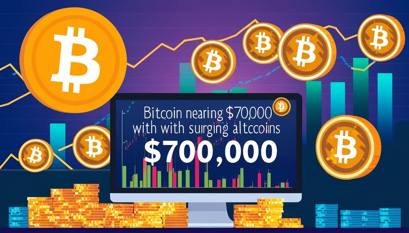 Crypto market surges: Bitcoin nears $70,000 as altcoins rise