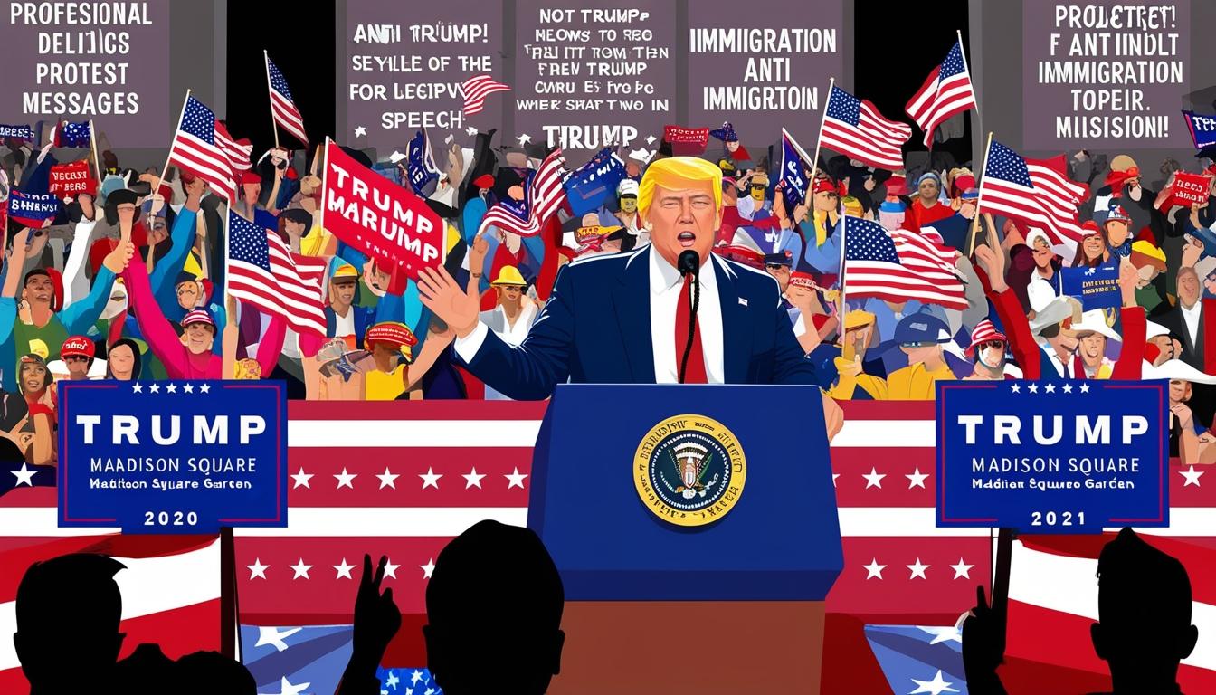 Trump rallies supporters in New York City with hardline anti-immigration message