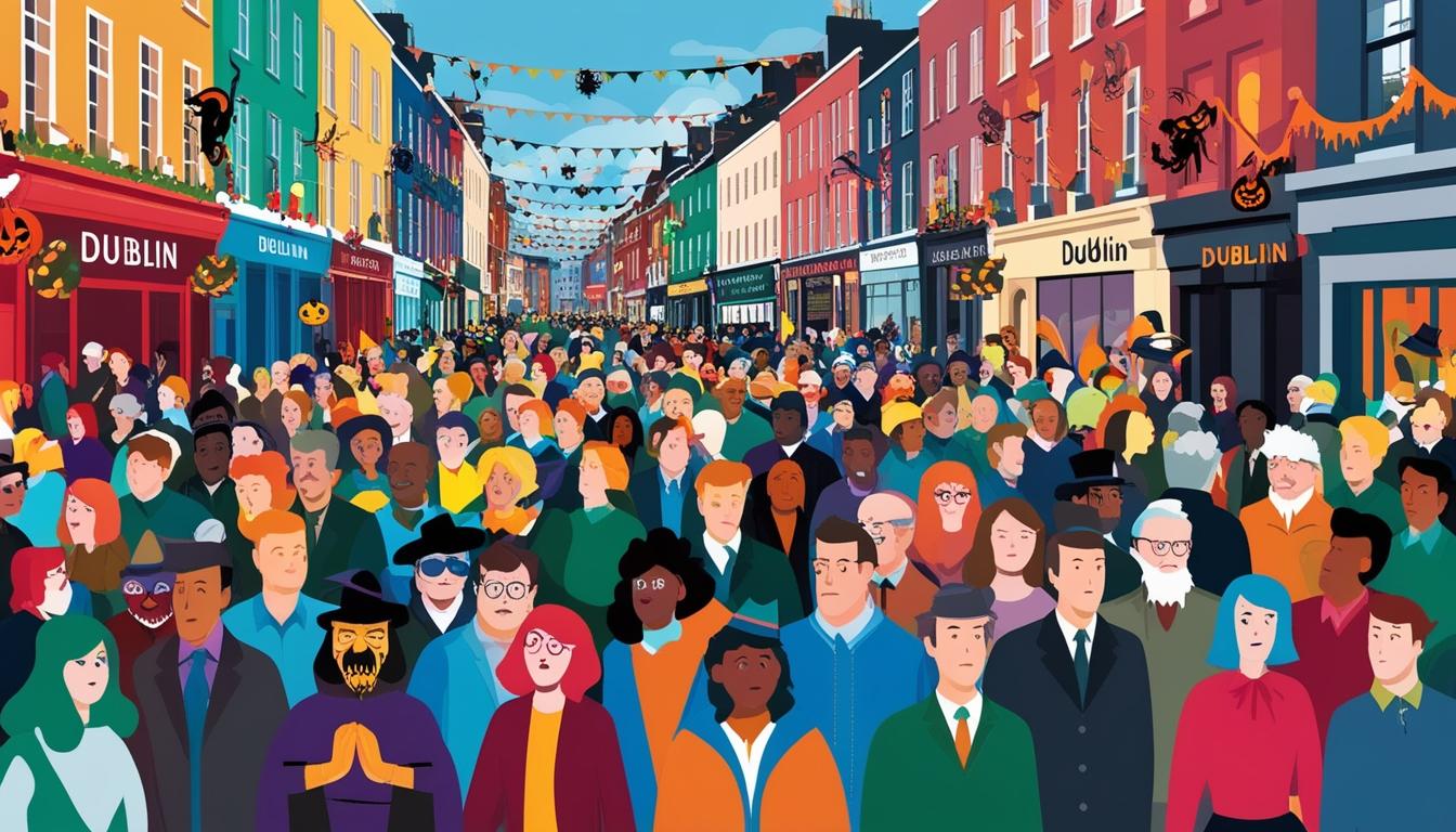 Crowds gather in Dublin for non-existent Halloween parade