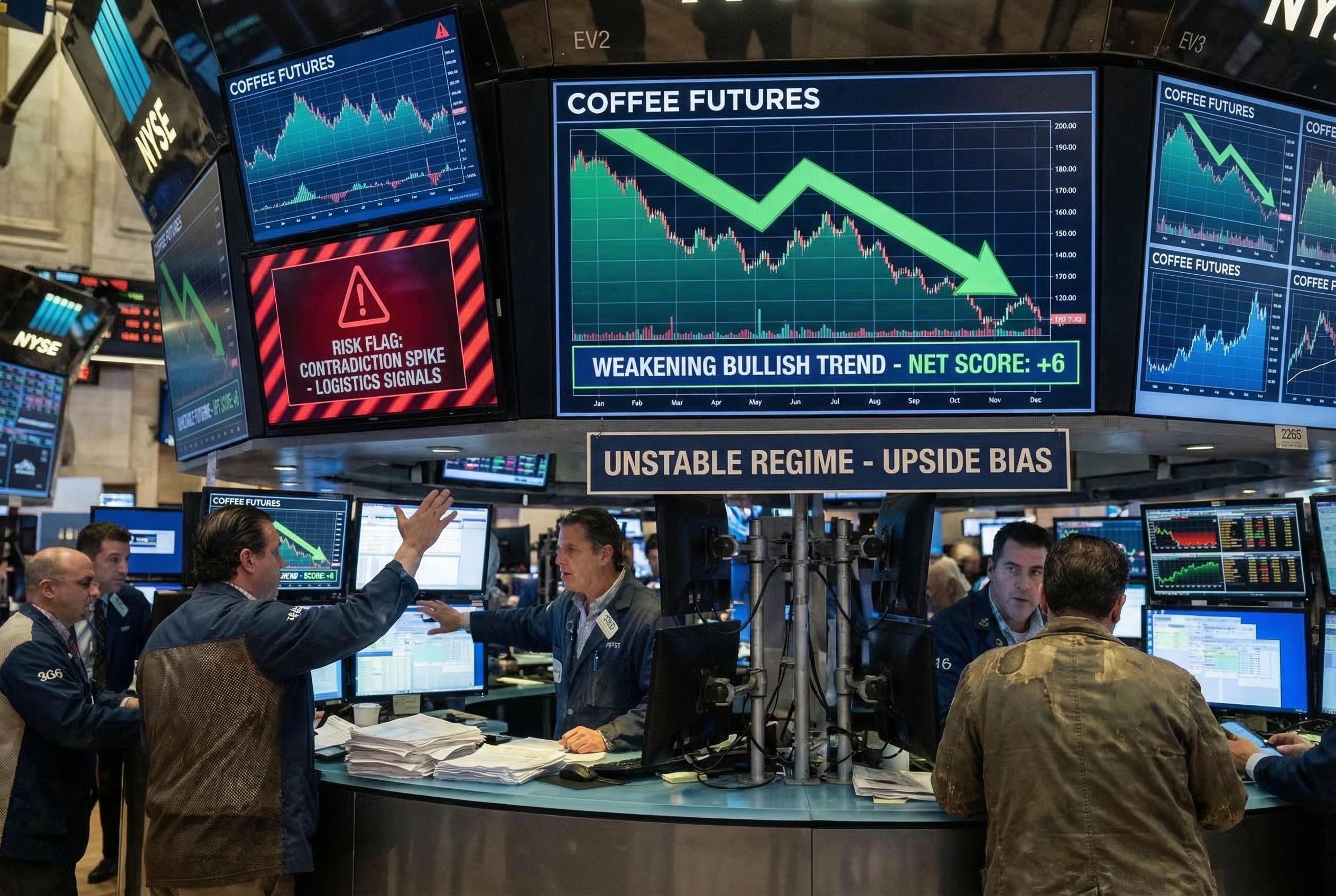 Commodities Report: Coffee futures (KC) | 2026-03-14 23:00 UTC [ZQJP] | Bullish | unstable