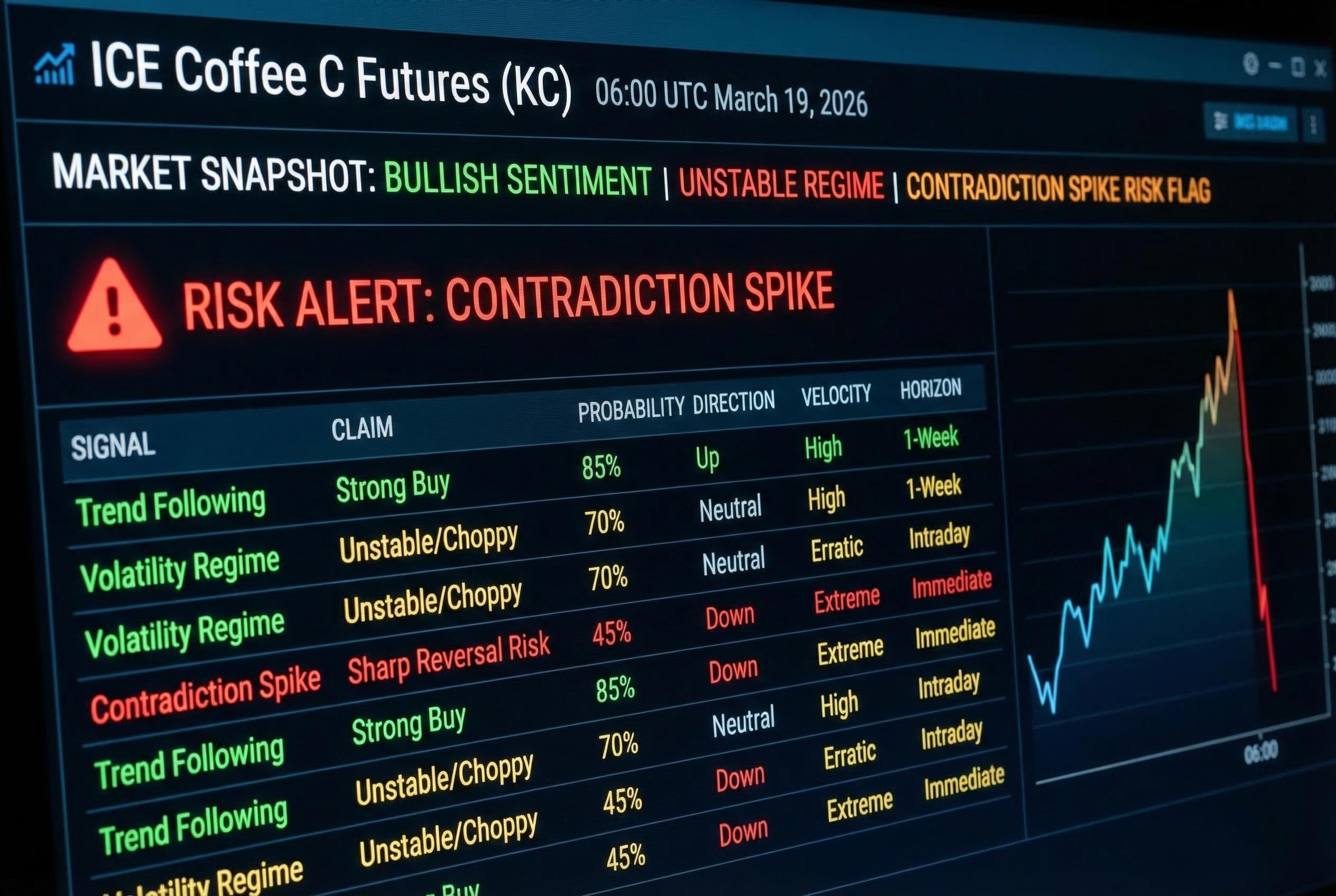 Commodities Report: Coffee futures | 2026-03-19 06:00 UTC [ZQRB] | Bullish | unstable