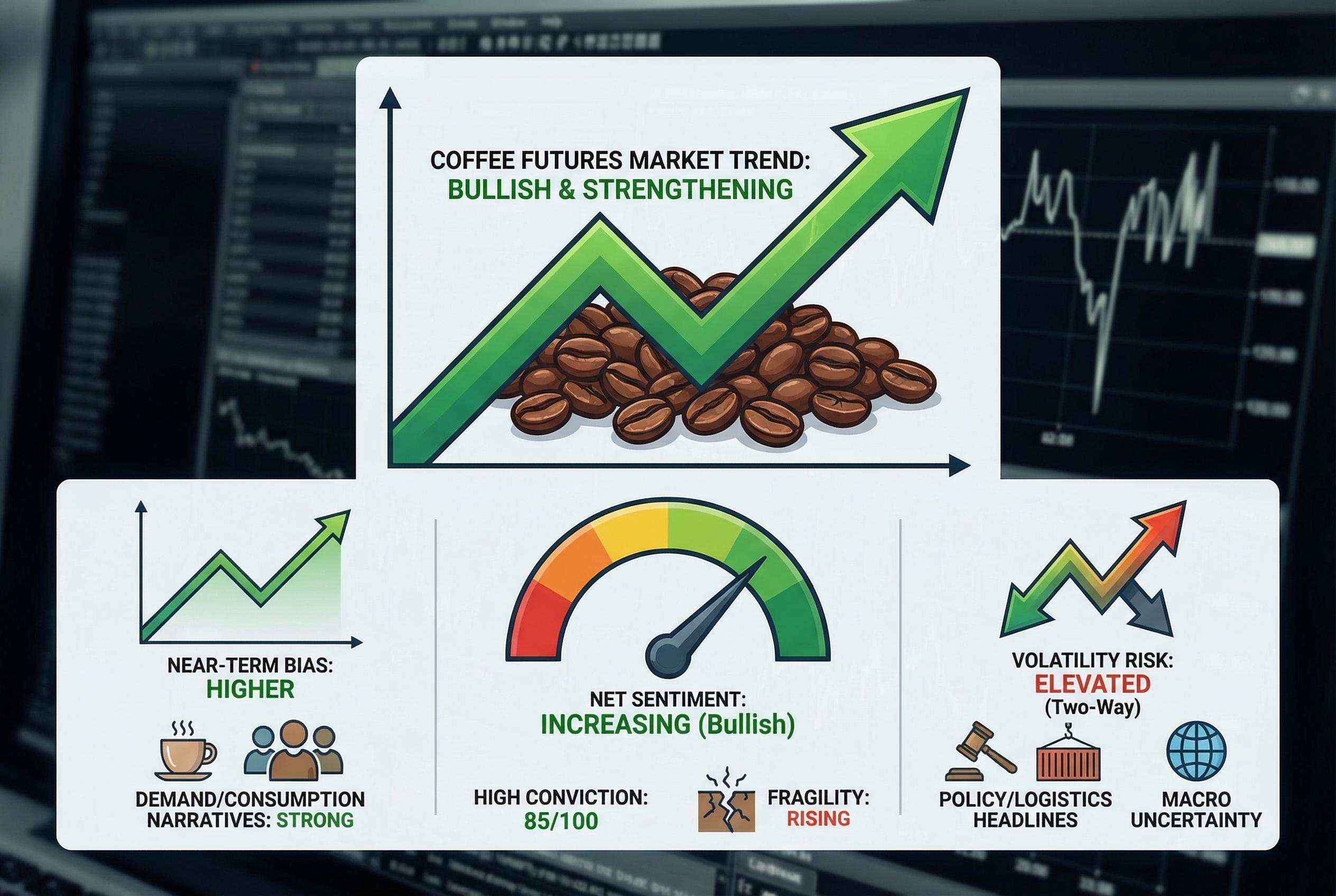 Commodities Report: Coffee futures | 2026-03-19 21:22 UTC [ZKPV] | Bullish | tightening