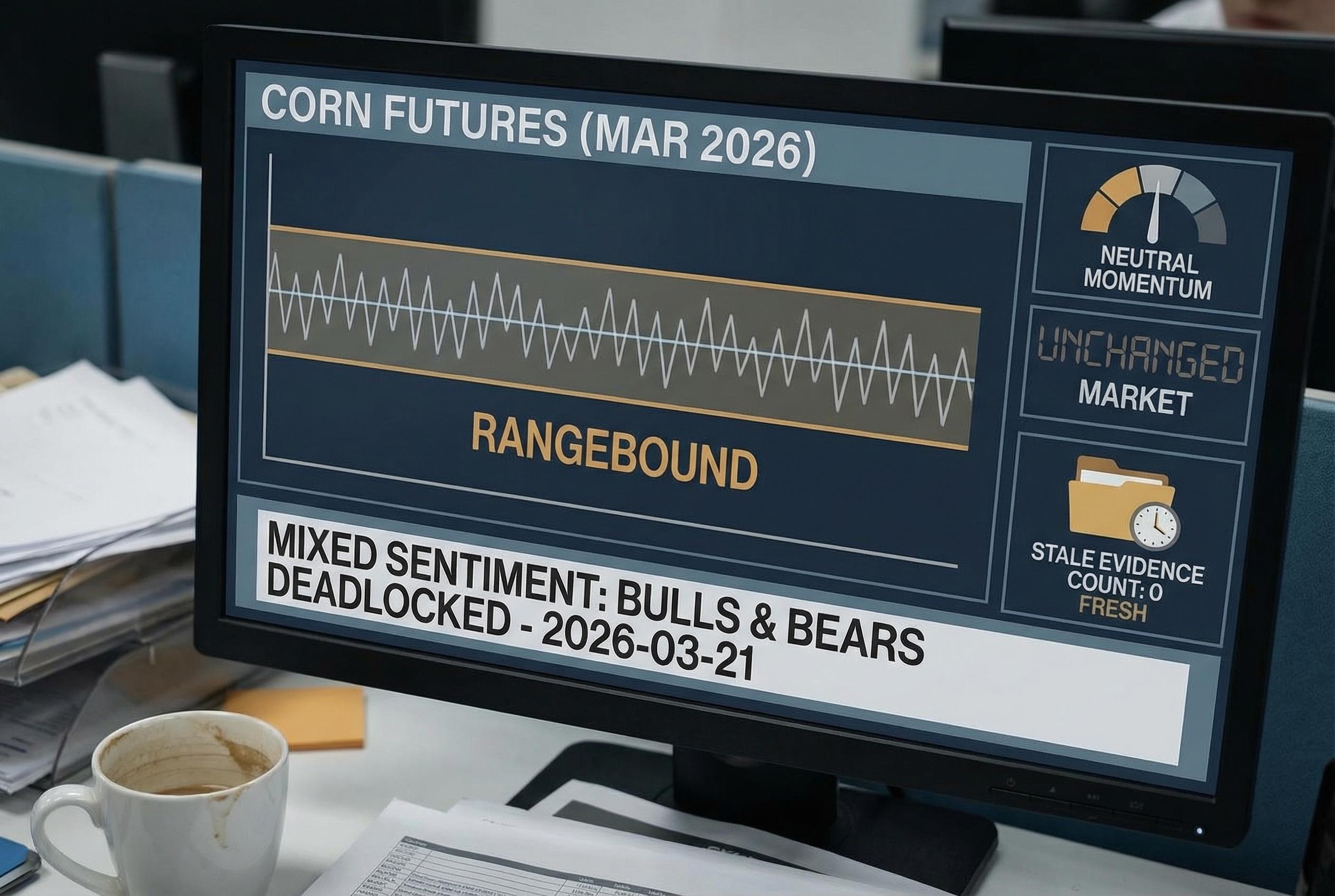 Commodities Report: Corn futures | 2026-03-21 00:00 UTC [NZQP] | Mixed | rangebound