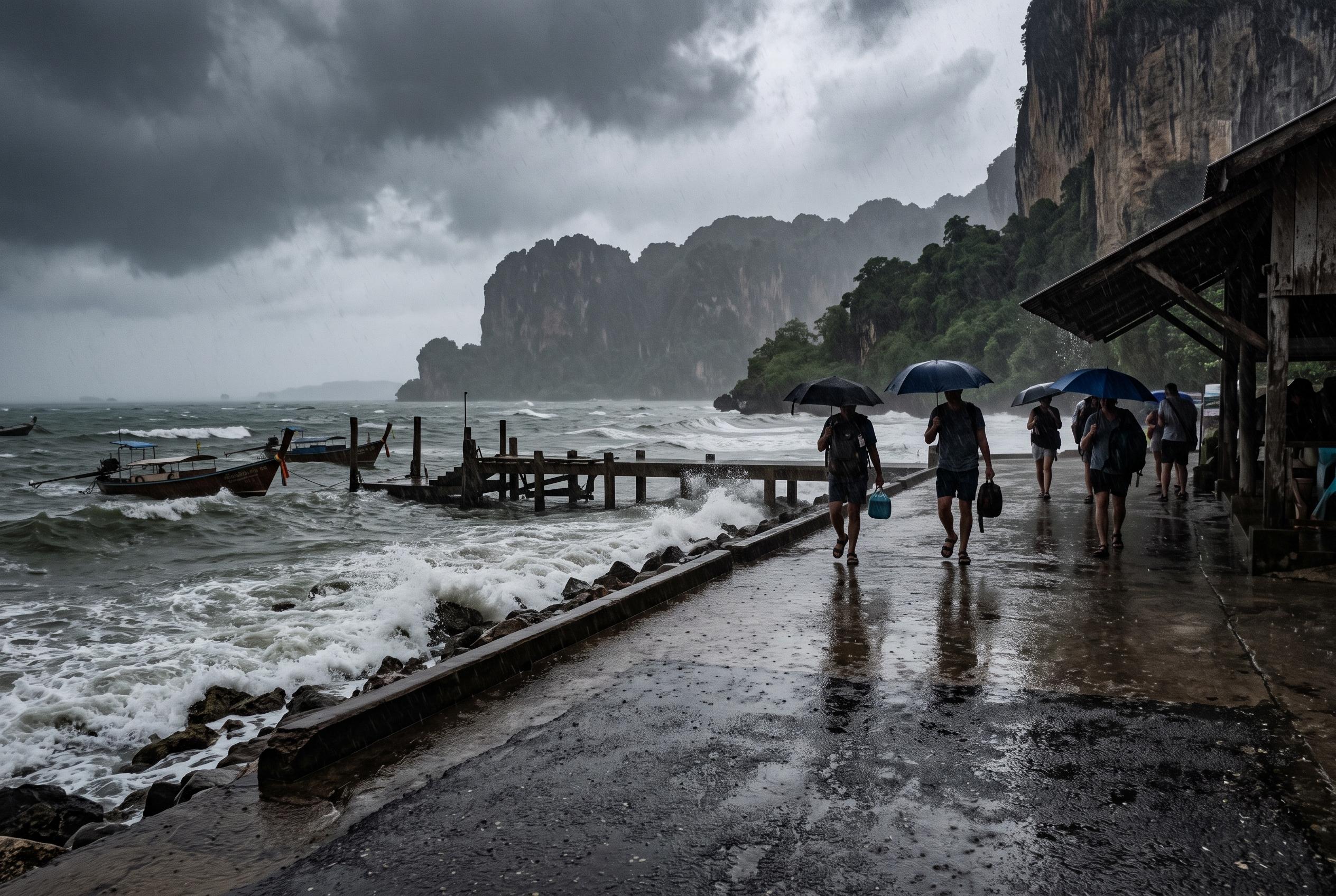 Thailand faces disrupted travel plans as heavy rain and rough seas forecast across the country
