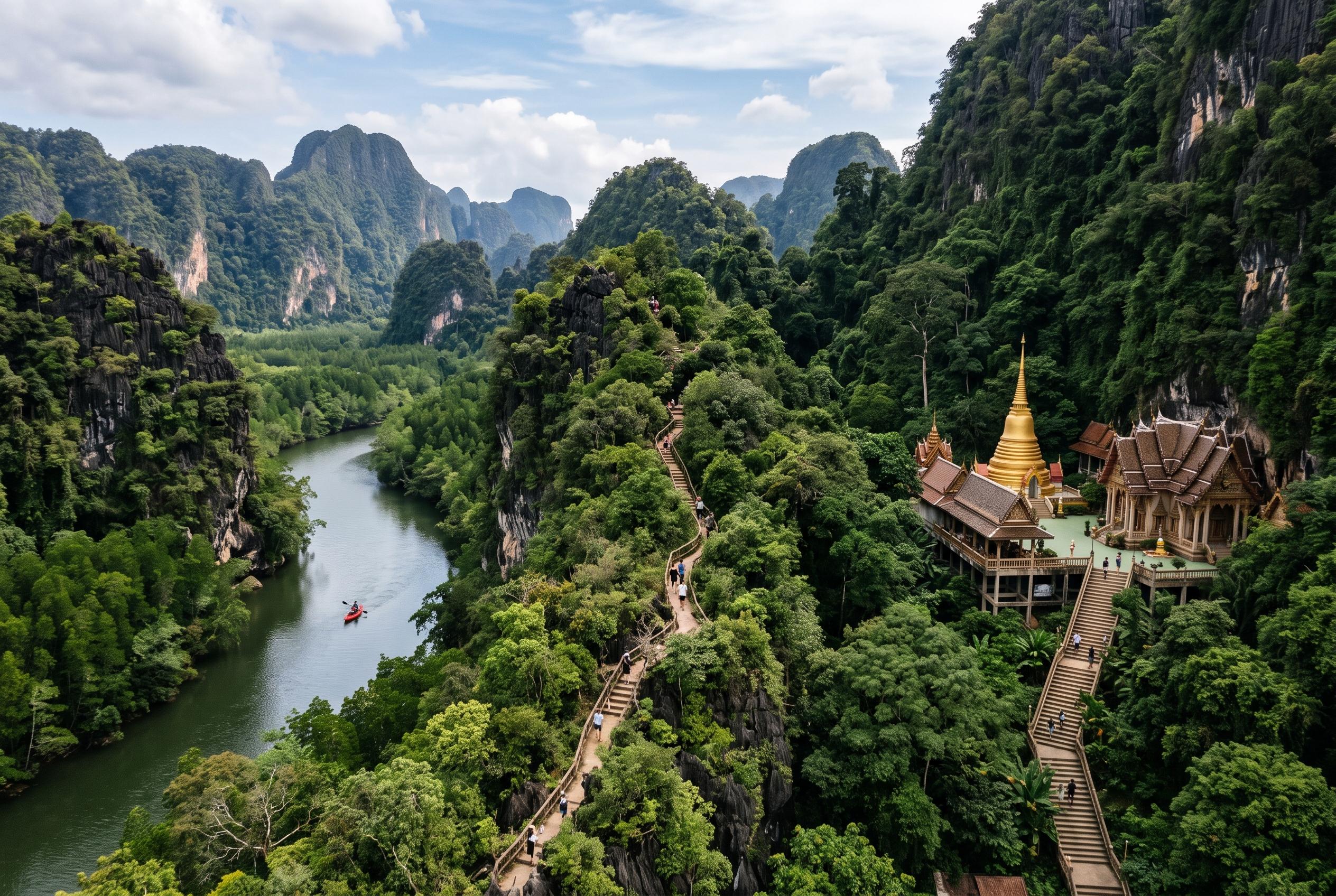 Krabi's hidden adventures: beyond beaches to mountain climbs, kayaking, and temple treks