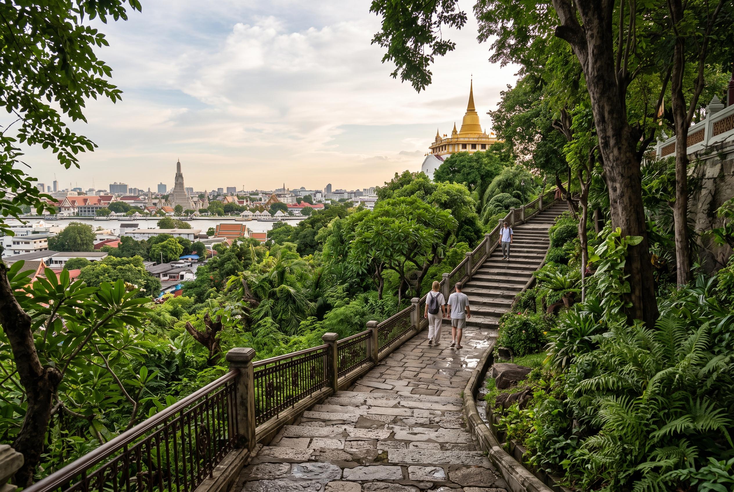 Golden Mount offers a tranquil ascent to Bangkok’s historic skyline views