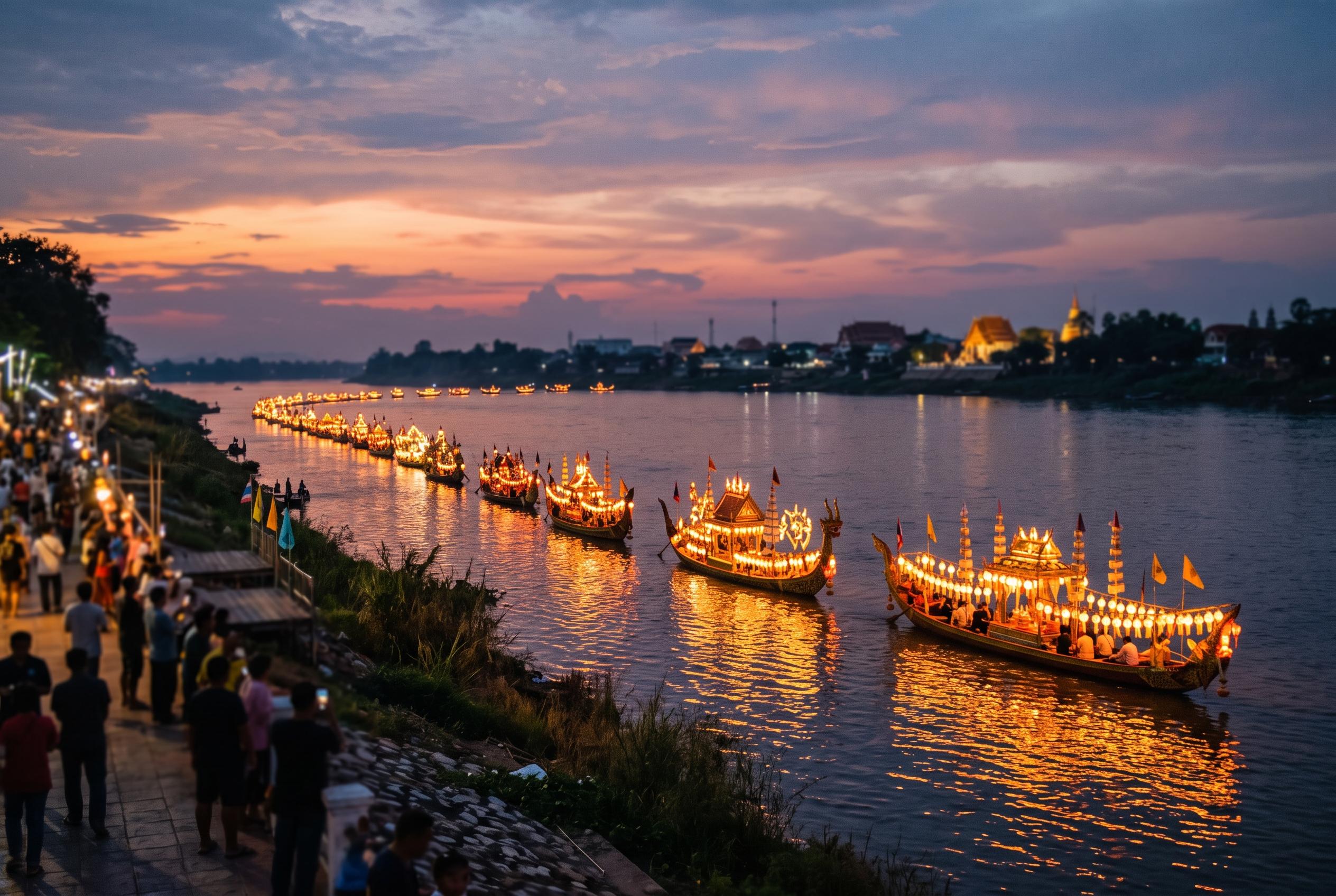 Nakhon Phanom’s illuminated boat procession shines a new light on Thai river festivals